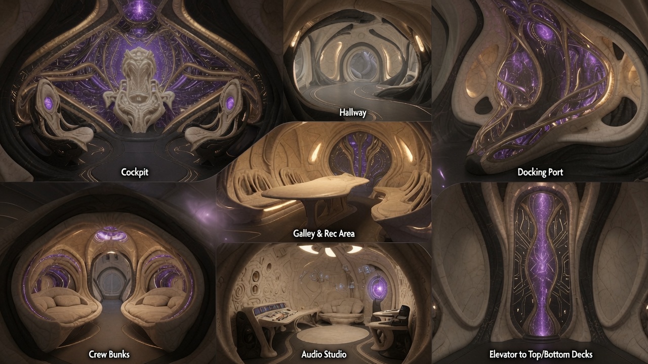 Aethelgard interiors — bone & gold