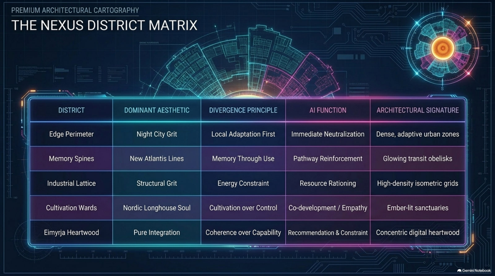Districts of the Nexus — The Nexus District Matrix
